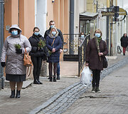 Vilniaus senamiestis Verbų sekmadienio rytą