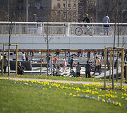 Saulėta sekmadienio popietė Vilniaus centre