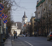Saulėta sekmadienio popietė Vilniaus centre