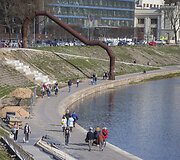 Saulėta sekmadienio popietė Vilniaus centre
