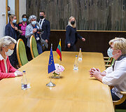 Ingridos &Scaron;imonytės ir Ursula von der Leyen susitikimas