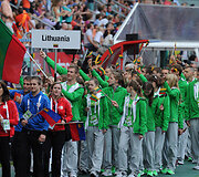 Sekmadienį Lietuvos delegaciją dalyvavo XII Europos jaunimo vasaros olimpinio festivalio Utrechte atidarymo ceremonijoje