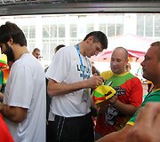 Lietuvos krep&scaron;inio rinkitnės žaidėjų susitikimas su sirgaliais Jesenicėse
