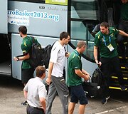 Lietuvos krep&scaron;inio rinktinė atvyko į &bdquo;Podmežakla&ldquo; areną žaisti Europos čempionato mačo su bosniai
