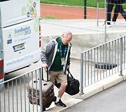 Lietuvos krep&scaron;inio rinktinė atvyko į &bdquo;Podmežakla&ldquo; areną žaisti Europos čempionato mačo su bosniai