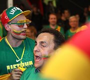 Lietuvos rinktinės sirgaliai prie&scaron; Europos krep&scaron;inio čempionato finalą