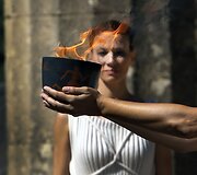 Sočio žaidynių olimpinės ugnies uždegimo ceremonija Olimpijoje