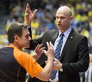 &bdquo;Maccabi&ldquo; ir &bdquo;Žalgirio&ldquo; rungtynių akimirkos &ndash;  treneris Saulius &Scaron;tomobergas