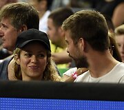 Kolumbijos daininkė &Scaron;akira su savo mylimuoju Gerardu Pique
