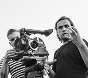 Filmo &bdquo;Koklektyviai sodai&ldquo; filmavimo akimirka