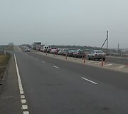 Automobilių spūstys prie Palangos