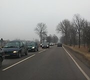Automobilių spūstys prie Palangos
