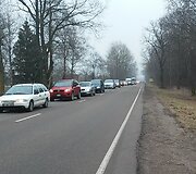 Automobilių spūstys prie Palangos