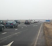 Automobilių spūstys prie Palangos
