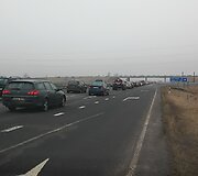 Automobilių spūstys prie Palangos