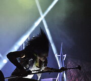 &bdquo;Arch Enemy&ldquo; pasirodymas / Sunkosios muzikos festivalis &bdquo;Velnio akmuo 2014&ldquo; / Pauliaus Krampo nuotr.