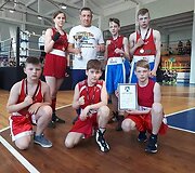 Tel&scaron;ių bokso mokyklos veiklos akimirka
