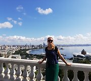 Aistė Borjas ir Baku vaizdai nuo Aukštikalnių parko