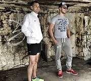 Mykolas Serdiukas su bičiuliu
