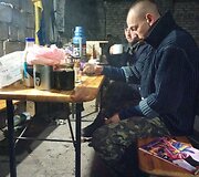 Tankistų bazė Peskuose.