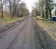 Peskų miestelio dalis, kuri yra arčiausiai separatistų kontroliuojamos teritorijos.