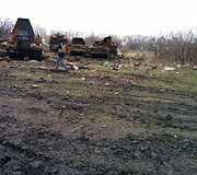 Ukrainos kariuomenės daliniai, įsikūrę Tonenkos gyvenvietėje, &scaron;alia Donecko.