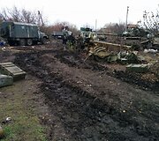 Ukrainos kariuomenės daliniai, įsikūrę Tonenkos gyvenvietėje, &scaron;alia Donecko.