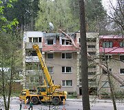 Pu&scaron;is apgriovė vilniečių namą