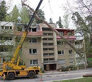 Pu&scaron;is apgriovė vilniečių namą