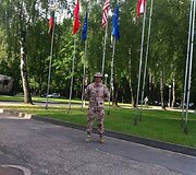 Mindaugas Luk&scaron;ys per Vokietijos rezervistų sąjungos treniruotę