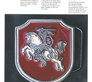 Amerikos lietuvių sukurta diržo sagtis, kurioje panaudotas stilizuotas Vytis