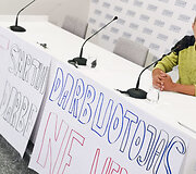 Spaudos konferencija apie sumu&scaron;tą viliko vairuotoją