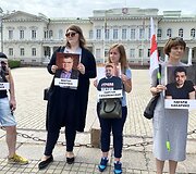 Prie Prezidentūros protesto akcija dėl žmogaus teisių pažeidimų Baltarusijoje ir Astravo AE