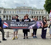 Prie Prezidentūros protesto akcija dėl žmogaus teisių pažeidimų Baltarusijoje ir Astravo AE