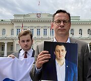 Prie Prezidentūros protesto akcija dėl žmogaus teisių pažeidimų Baltarusijoje ir Astravo AE