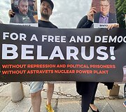 Prie Prezidentūros protesto akcija dėl žmogaus teisių pažeidimų Baltarusijoje ir Astravo AE