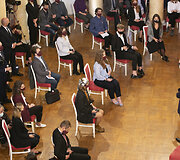 E.Macrono diskusija su studentais Vilniaus universitete