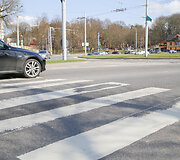Žiedinės sankryžos Vilniuje su nusitrynusiu žymėjimu 