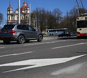Naujai nužymėta žiedinė sankryža Vilniuje