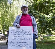  Protesto akcija prie Lietuvos žydų bendruomenės būstinės Vilniuje