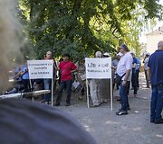  Protesto akcija prie Lietuvos žydų bendruomenės būstinės Vilniuje