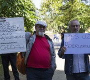  Protesto akcija prie Lietuvos žydų bendruomenės būstinės Vilniuje