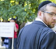  Protesto akcija prie Lietuvos žydų bendruomenės būstinės Vilniuje
