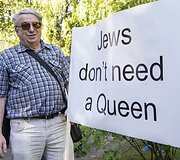  Protesto akcija prie Lietuvos žydų bendruomenės būstinės Vilniuje