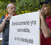  Protesto akcija prie Lietuvos žydų bendruomenės būstinės Vilniuje