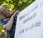  Protesto akcija prie Lietuvos žydų bendruomenės būstinės Vilniuje