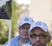  Protesto akcija prie Lietuvos žydų bendruomenės būstinės Vilniuje