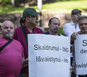  Protesto akcija prie Lietuvos žydų bendruomenės būstinės Vilniuje