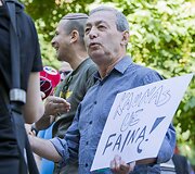  Protesto akcija prie Lietuvos žydų bendruomenės būstinės Vilniuje