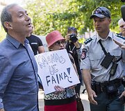  Protesto akcija prie Lietuvos žydų bendruomenės būstinės Vilniuje